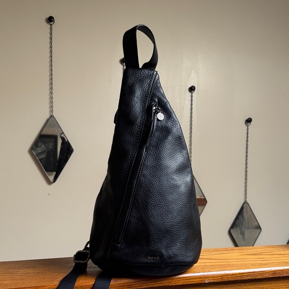 The Sak Black Leather Sling Bag